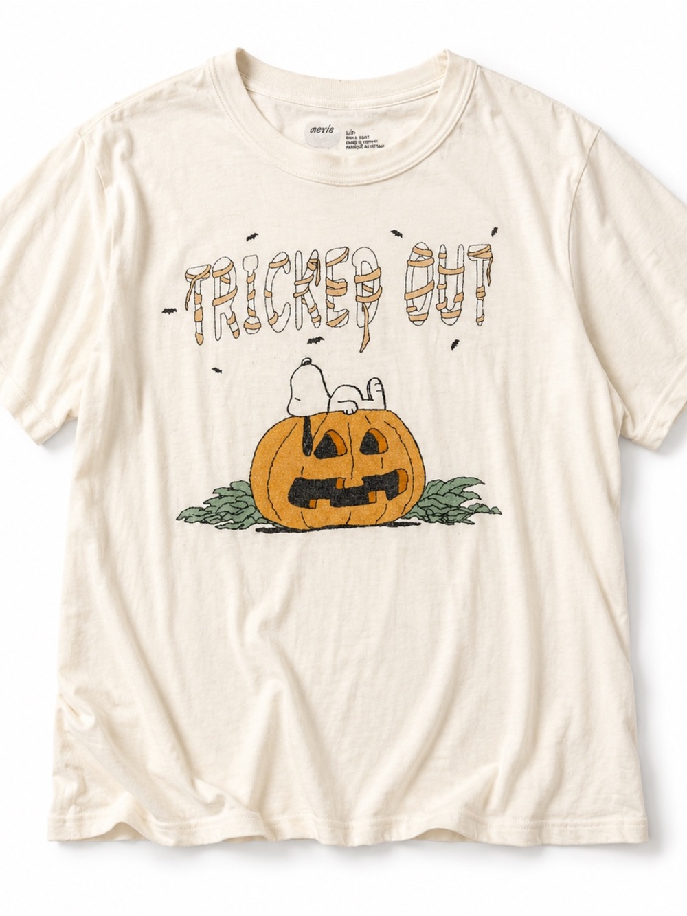 Aerie Snoopy Tricked Out Halloween Pumpkin Graphic Tee Size Small